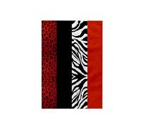3dRose "Red, Black, Orange and White Animal Print, Leopard and Zebra Towel, Polyester/Cotton, White, 15 x 22-Inch