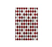 3dRose "Red, Burgundy, Gray, And White Argyle Pattern Towel, Multi-Colour, 15 x 22-Inch