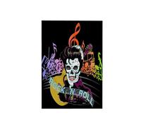 3dRose "Rock and Roll Skull Elvis Towel, Polyester/Cotton, White, 15 x 22-Inch