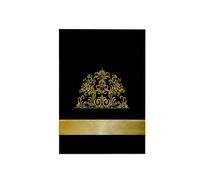 3dRose "Stylish Faux Gold Effect Art Nouveau Floral on Black Background Towel, Polyester/Cotton, Multi-Colour, 15 x 22-Inch