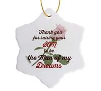3dRose "Thank you for Raising your Son to be the Man of my Dreams Saying" Snowflake Ornament, Multi-Colour, 3-Inch