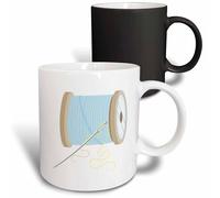 3dRose Thread and Needle Sewing Illustration 11oz Magic Transforming Mug