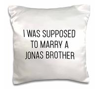 3dRose Tory Anne Collections Quotes-I was Supposed to Marry A Jonas Brother (pc-324391-1) Pillow Case, White