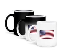 3dRose USA American Flag Stars Stripes-Patriotic United States-White Button 11oz Magic Transforming Mug