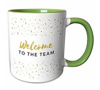 3dRose Welcome To The Team Office Work mate New Job Gift For Employees Staff 11oz Two-Tone Green Mug