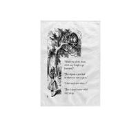 3dRose "Which Way Ought I Go From Here Chesire Cat - Alice in Wonderland Quote Towel, White, 15 x 22-Inch