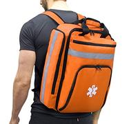 3DTengkit Emergency Medical Backpack,First Aid Bag Empty,First Responder Trauma Bag with Reflective,Large Capacity Medical Back Pack Bag(Orange)