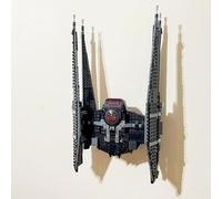 3Dudes & Dad Wall Mount Compatible with LEGO® Star Wars Kylo Ren's TIE Fighter (set 75179) - Perfect-Fit Model Display Bracket - Secure, Robust & Space-Saving - Easy Installation with Supplied Fixings