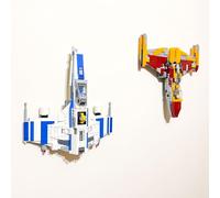 3Dudes & Dad Wall Mounts Compatible with Lego® Star Wars New Republic E-Wing vs Shin Hati's Starfighter (75364) - Secure, Perfect-Fit Model Display Brackets - Easy Installation with Supplied Fixings