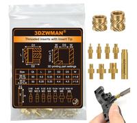 3DZWMAN 100PCS #6-32 Threaded Inserts for 3D Printed and Plastic Parts