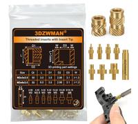 3DZWMAN 100PCS M2 Threaded Inserts Nuts for 3D Printed and Plastic Parts