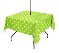3E Home Green Dot Outdoor Tablecloth,Table Cloth with Parasol Hole 60 x 60 Inches,Square Spillproof Table Covers for Patio, Poolside, Outdoor Gatherings