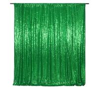 3E Home Green Sequin Backdrop,122x213cm(4Ftx7Ft) Glitter Photo Booth background for Christmas Birthday Wedding Baby Shower Party Decoration