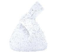 3E Home Large Sequin Bag for Women Velvet Clutch Bag Sparkly Evening Handbag Oversized Wristlet Purse for Wedding Prom Cocktail Party, Fits Plus Size Phones & Essentials, White