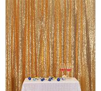 3E Home Light Gold Sequin Backdrop,183x213cm(6Ftx7Ft) Glitter Photo Booth Background for Birthday Wedding Baby Shower Party Decoration