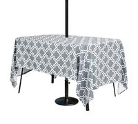 3E Home Outdoor Table Cloth with Parasol Hole,Splashproof Patio Rectangle Tablecloth with Zipper for Garden Picnic BBQ Party[52X70 inch(132X178 cm)]