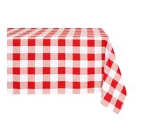 3E Home Red Gingham Tablecloth 140x180cm, Polyester Checkered Tablecloth, Spillproof and Wrinkle Resistant Wipe Clean Plaid Rectangular Table Cloth for Outdoor and Indoor