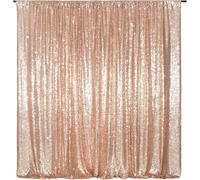 3E Home Rose Gold Sequin Backdrop,122x213cm(4Ftx7Ft) Glitter Photo Booth Background for Birthday Wedding Baby Shower Party Decoration