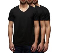 3er Pack Jack & Jones V-Neck Basic T-Shirt Weiß Schwarz Grau Blau oder Farbmischung