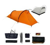 3F UL Gear 1/2 Person Ultralight Camping Tent- Windproof Category 7~8 - Rainproof Groundsheet(PU8000mm+)- 3/4 Season Tent with Expanded Foyer for Outdoor Hiking Mountaineering Travel(3-season, Orange)