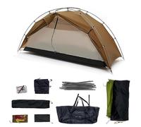 3F UL GEAR 1/3 Person Outdoor Ultralight Camping Tent, 15D Nylon Rainproof and Windproof Tent, 3/4 Seasons Tent for Camping, Hiking, Backpacking, Easy Set Up (Khaki, Single-4 seasons)