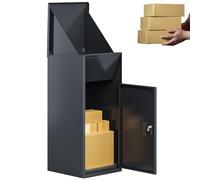 3FlexHome Caladrius Extra Large Parcel Box with Combination Lock, Delivery Box with Secure Front Access, Durable, Lockable Weatherproof Outdoor Parcel Drop Box For Multiple Packages (GREY)