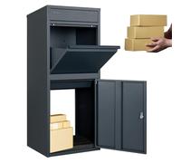 3FlexHome Extra Large Parcel Delivery Box with Secure Rear & Front Access - Large Parcel Drop Box, Lockable Outdoor Delivery Box, Durable Weatherproof Parcel Drop Box For Multiple Packages (GREY)