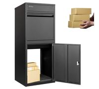 3FlexHome Extra Large Parcel Delivery Box with Secure Rear & Front Access - Large Parcel Drop Box, Lockable Outdoor Delivery Box, Durable Weatherproof Parcel Drop Box For Multiple Packages (BLACK)