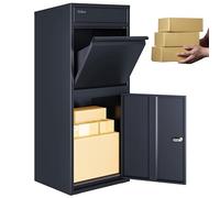 3FlexHome Phoenix Extra Large Parcel Box - Large Parcel Box Outdoor, Delivery Box with Secure Front Access, Durable, Lockable Weatherproof Parcel Drop Box For Multiple Packages (GREY)