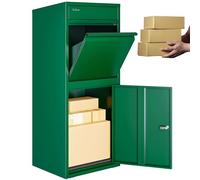 3FlexHome Phoenix Extra Large Parcel Delivery Box - Metal Dropbox Outdoor, Delivery Box with Secure Front Access, Durable, Lockable Weatherproof Parcel DropBox For Multiple Packages (GREEN)