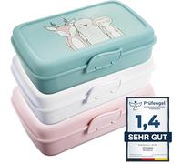3friends Children's Lunch Box with Compartments, Set of 3 Lunch Boxes, Children's Lunch Box with Dividers and Click Closure, Bento Box, Lunch Box without BPA + Plasticiser, 100% Recyclable