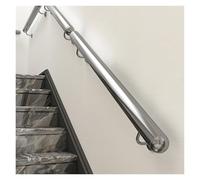 3ft/4ft/5ft/6ft/10ft/12ft/14ft/20ft/23ft Round Wall Mounted Handrail Stainless Steel, Safety Indoor Outdoor Stair Hand Railing for Wood Concrete Brick Wall, Staircase Handrails with Bracket(Silver,370