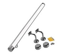 3ft/4ft/5ft/6ft/10ft/12ft/14ft/20ft Clear Acrylic Handrail for Stairs - Non-Slip Transparent Indoor Stair Handrails for Home Kindergarten Corridor Railing Loft, Staircase Handrail Complete Kit(Silver,