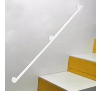 3ft 5ft 7ft 8ft 10ft Stairs Hand Rails, Safety Wall Mounted White Staircase Railing Interior Anti-Slip Handrails for Indoor Outdoor Steps(20 FT)