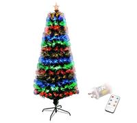 3Ft/90cm Fibre Optic Pre-Lit Christmas Tree with Remote Control - Multicolour LED, 8 Modes, Timer, Adjustable Brightness, Metal Stand, Easy Assembly Xmas Decoration for Home or Office