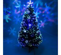 3Ft (90Cm) Green Fibre Optic Christmas Tree With Baubles And Multicoloured Led Lights