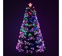 3Ft (90Cm) Green Fibre Optic Christmas Tree With Red Berries