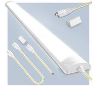 3FT 90cm LED Batten Light,6500K Daylight LED Tube Light,30W Linkable Fluorescent Lights,3000LM Super Bright Strip Lights,Hanging or Surface Mounted Ceiling Lighting for Office Garage Workshop