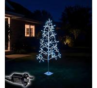 3Ft/90cm Pre-Lit White Twig Christmas Tree - 120 Cool White Micro LEDs - Mains Operated - Indoor/Outdoor Birch Tree Xmas Home Light Decoration