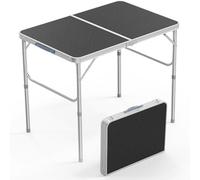3FT Adjustable Height Aluminum Folding Table - Lightweight Portable Camping & BBQ Table with Carrying Handle - Perfect for RV Outdoor Parties Tailgating & Family Gatherings