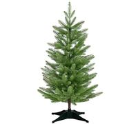 3ft Artificial Christmas Tree 100% PE Injection Moulded Full & Realistic Premium Green Bushy Xmas Tree Pine Trees with Sturdy Plastic Stand and 72 Odorless Foldable Branch Tips, Quick Setup 90cm