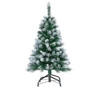3Ft Artificial Christmas Tree Green Tabletop Christmas Tree with Flocking Snow Frost Tips Metal Stand Mini Xmas Pine Tree for Party Supplies Indoor Outdoor Holiday Home Decoration