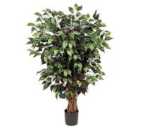 3ft Artificial Ficus Tree with Real Wood Trunks, Replica Tall Artificial Plant with Lifelike Leaves for Home Living Room Indoors Decor (90cm)