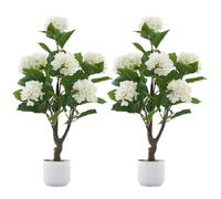 3FT Artificial Hydrangea Tree 2 Pack, White