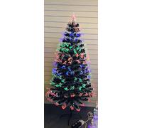3ft Black Artificial Fibre Optic Christmas Xmas Tree with Multi LED 90cm