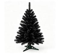 3FT Black Christmas Tree - Small Mini Xmas Artificial Trees for Home, Tabletop, Office, Apartment, Indoor Holiday Decorations, Easy-Assembly Metal Hinges & Foldable Base