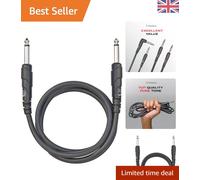 3ft Black Guitar Cable with Right Angle Ends - D’Addario Classic Series Quality