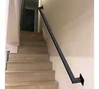3FT Black Iron Handrail - Wall-Mounted Security Stair Railing Industrial Style Pipe for Indoor/Outdoor Stairs Patio Loft & Porch Durable Grab Bar for Safety