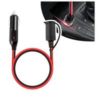 3Ft Cigarette Lighter Extension Cord,16 AWG 12V/24V Car Charger Extension for Car Refrigerators,Phones,Air Compressors,Water Resistant 12V Extension Cable Car Accessories (3Ft)