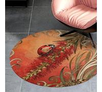 3ft Circle Rug Non Slip Bath Rug Soft Stain Resistant Coral Velvet Ladybug Bottlebrush Spike Carpet for Under Round Table Washable Indoor Floor Mat for Living Room Bedroom Nursery Home Office Deco